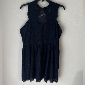 Navy Blue Lace Dress